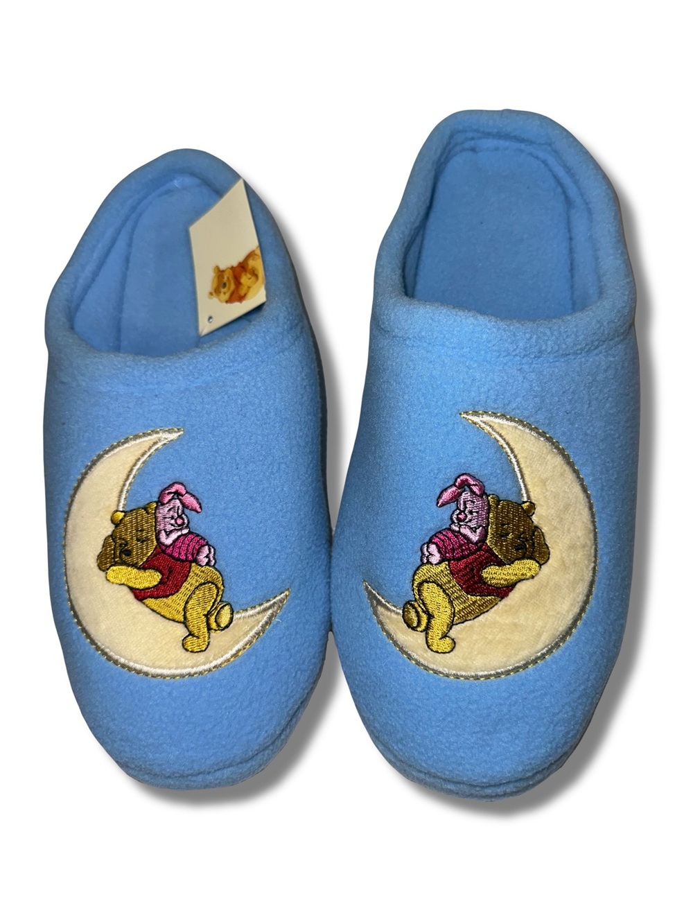 NWT Vtg Winnie The Pooh & Piglet Crescent Moon Fleece Slippers